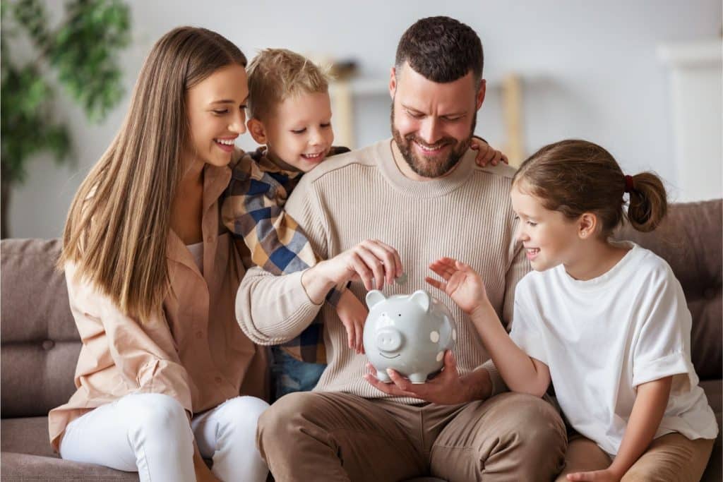 Family saving money after refinancing